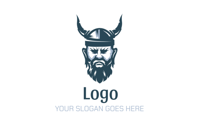 horns helmet on viking logo template