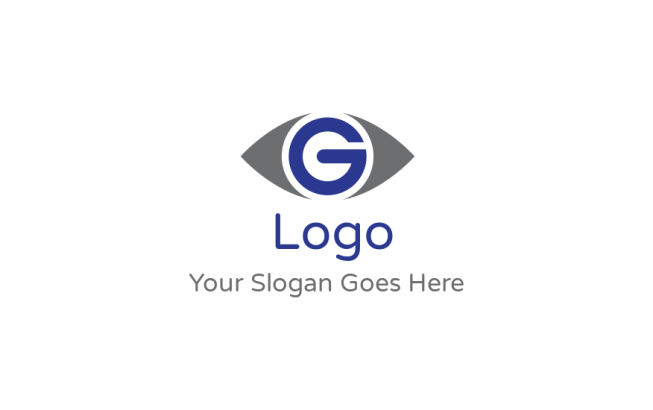 Design a letter G logo made of eye