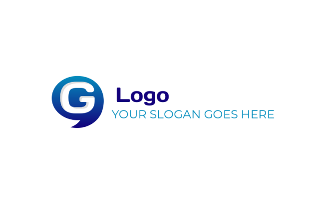 Letter G logo icon in speech bubble