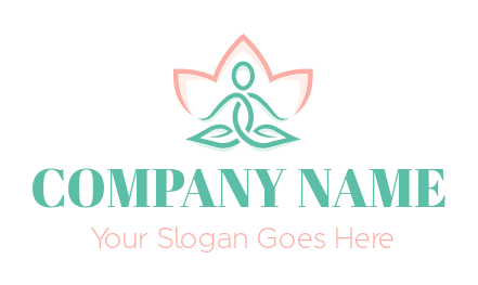 make a spa logo line art person a meditation