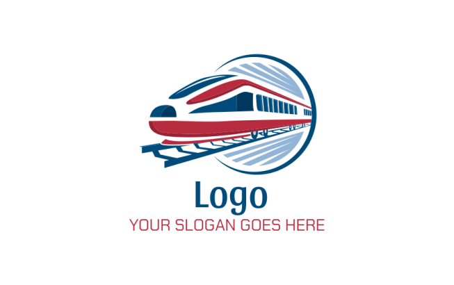 Metro train and tunnel logo maker
