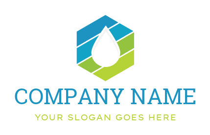 cleaning logo maker water drop in hexagon