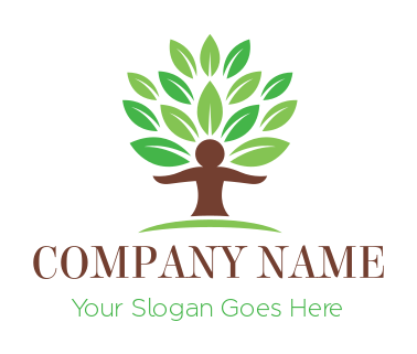 design an insurance logo people tree with green leaves 