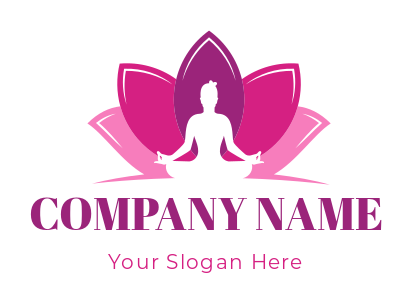 spirituality logo icon person in yoga pose in lotus flower