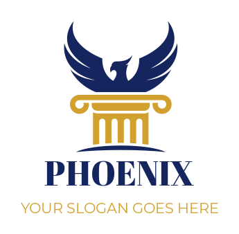 pet logo maker pillars merged with phoenix