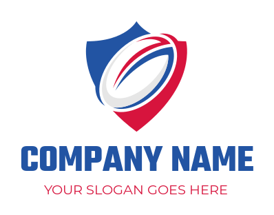 games logo online rugby ball in shield - logodesign.net