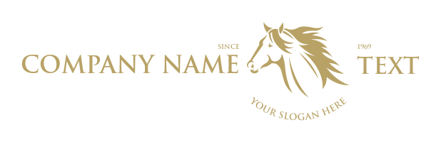 horse farmstead logo icon gold stallion head