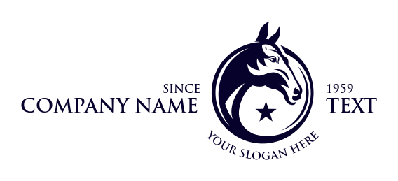 stable logo maker stallion with star in circle