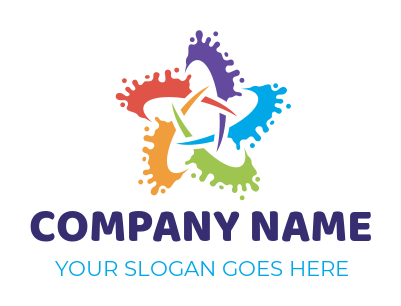 printing logo online swoosh form color splashes