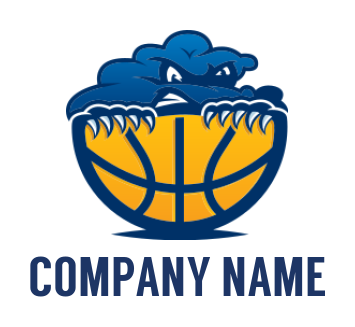 make a sports logo basketball with cloud mascot 