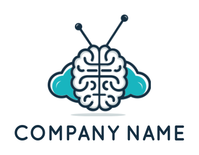 advertising logo abstract brain cloud & antenna