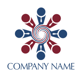 employment logo template abstract people with ties around swirl