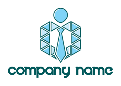 HR logo with abstract person made of triangles