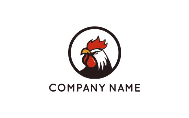 restaurant logo maker chicken in circle