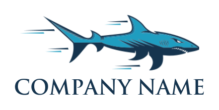 animal logo icon aggressive shark moving fast