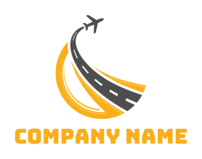 transportation logo of airplane creating road