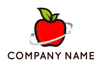 generate a food logo of apple with swoosh