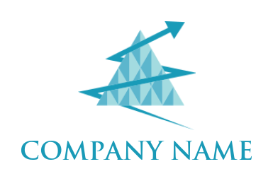 logistics logo template arrow incorporated with origami triangle 