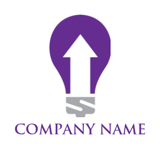 create a marketing logo arrow inside the bulb