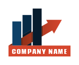 make a marketing logo arrow with financial bars