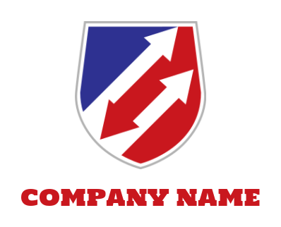  Create a finance logo arrows inside the shield