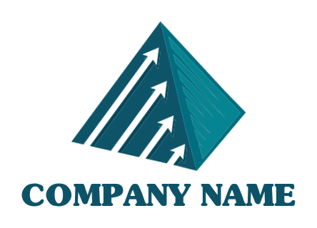 investment logo of arrows merged with pyramid