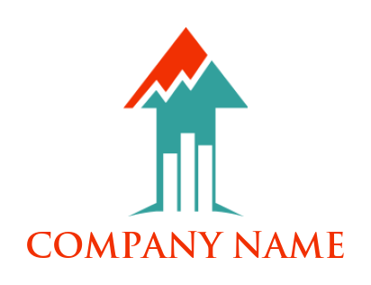 investment logo maker bars in up arrow with line graph - logodesign.net