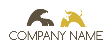 animal logo symbol bear and bull - logodesign.net