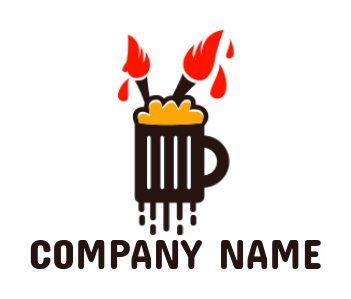 arts logo maker beer mug with paint brushes - logodesign.net