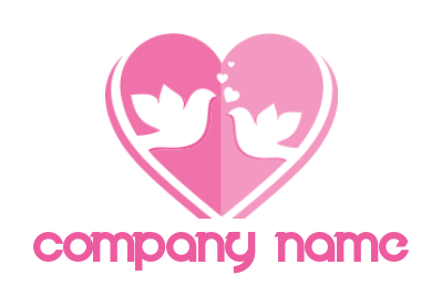 create a matchmaking logo birds inside the heart