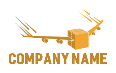logistics logo icon block with wings flying - logodesign.net