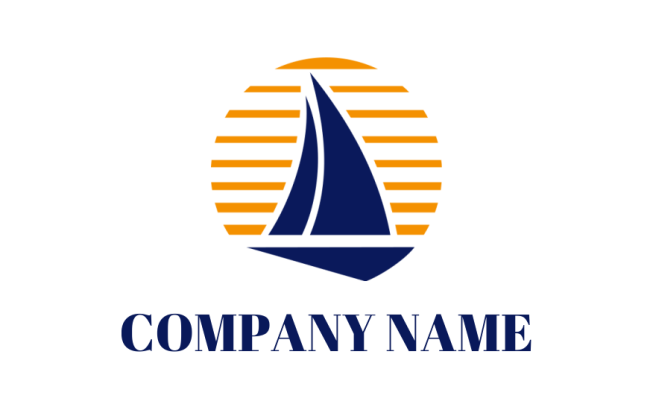 design a transportation logo sailing sailboat or boat with sun