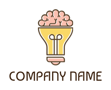 advertising logo of brain incorporated on bulb
