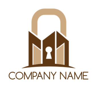 create a storage logo icon building with lock