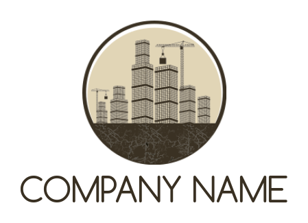 make a construction logo buildings with tower crane - logodesign.net