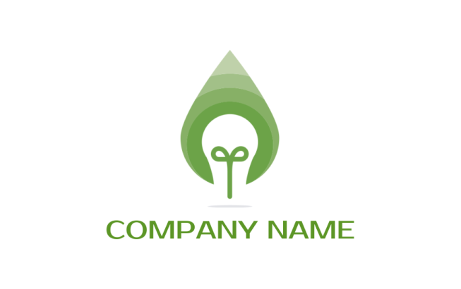 landscape logo abstract garden with bulb in leaf