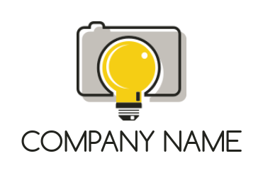 make a photography logo bulb inside camera - logodesign.net