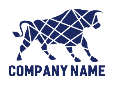 animal logo online bull with white lines - logodesign.net