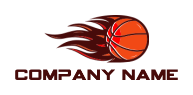 sports logo icon burning basketball - logodesign.net