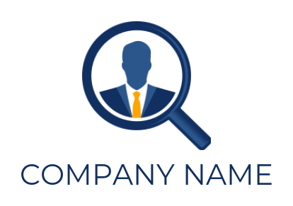 employment logo template business man in magnifying glass 