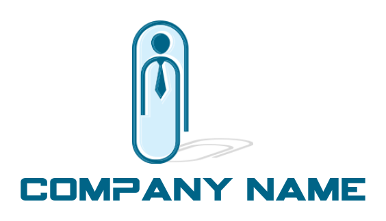 make a staffing logo businessman with paper clip