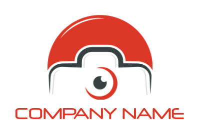 photography logo symbol of camera in red circle
