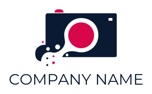 photography logo camera with lens and dots 
