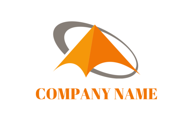 finance logo maker camp in a swoosh