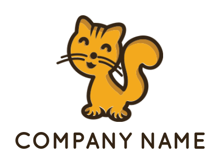 generate a pet logo of a cartoon happy cat 