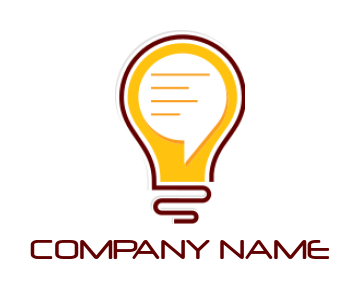 create a communication logo chat bubble in bulb