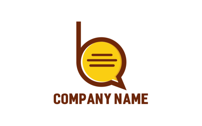 Create a Letter B logo with chat bubble inside