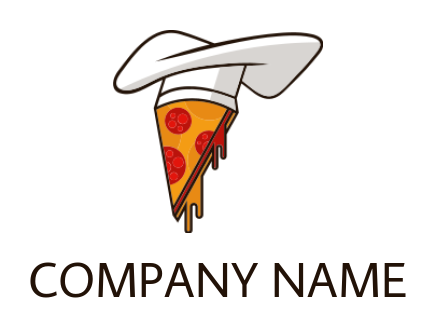 restaurant logo pizza slice with chef hat