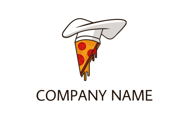 restaurant logo pizza slice with chef hat
