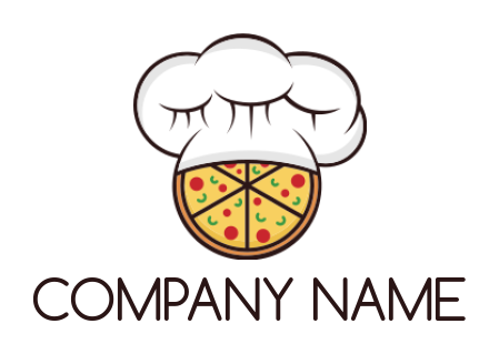 Restaurant logo image pizza with chef hat 